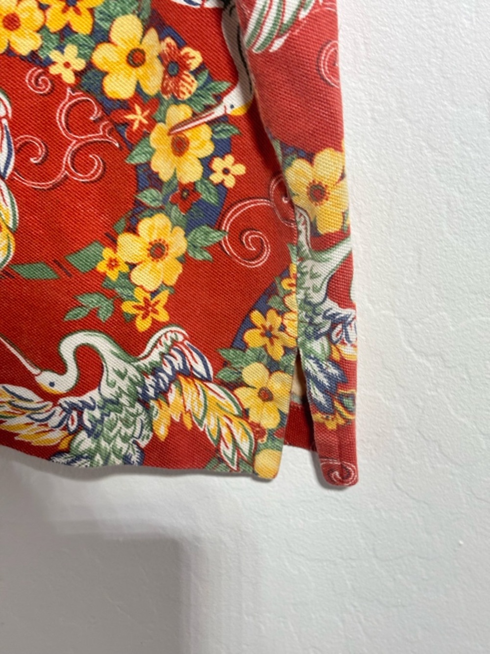 Ralph Lauren Orange Floral & Crane Short-Sleeve Button-Down Shirt - Picture 7 of 7